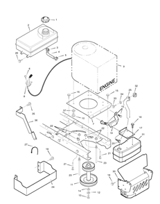 Engine Mount Diagram and Parts List for 405013X50C 2007 Briggs and Stratton Lawn Tractor